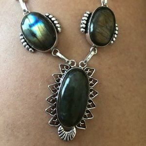 925 Silver & Green Labradorite Necklace